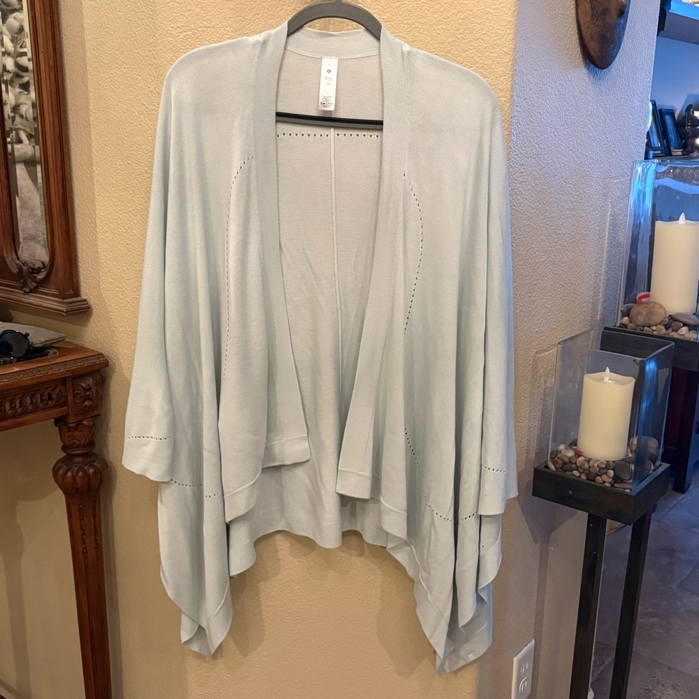 Lululemon Open Mind Blue Cast Silk Blend Wrap One Size